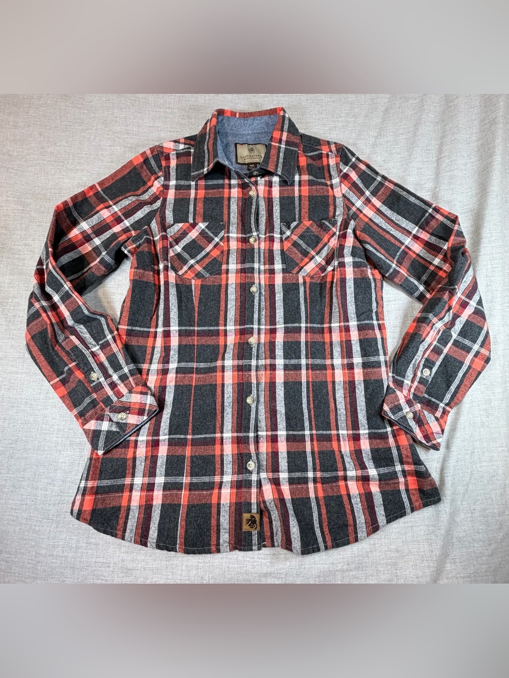 Legendary Flannel Black and Red Plaid button down Woman’s Shirt